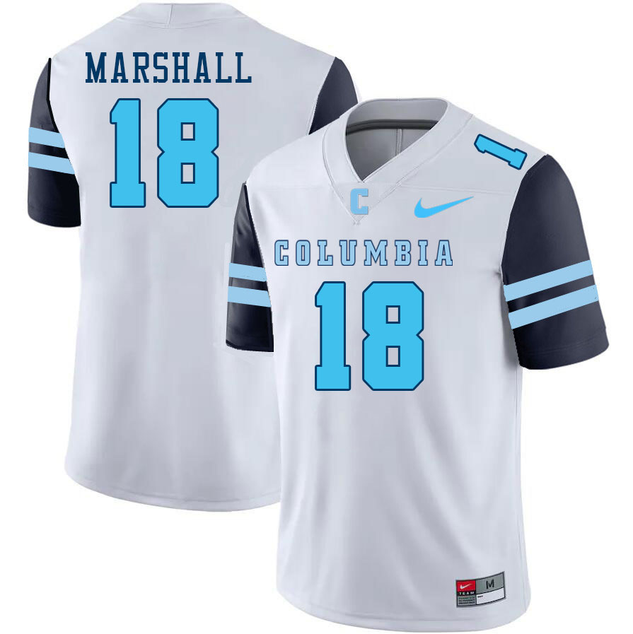 Men-Youth #18 Jayden Marshall Columbia Lions 2023 College Football Jerseys Stitched Sale-White